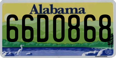 AL license plate 66DO868