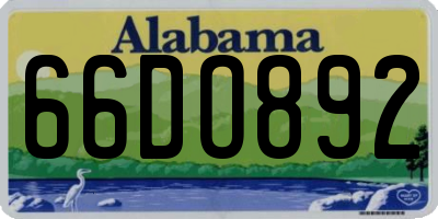 AL license plate 66DO892
