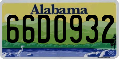 AL license plate 66DO932