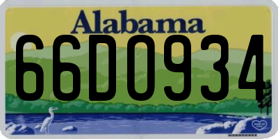 AL license plate 66DO934