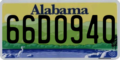 AL license plate 66DO940