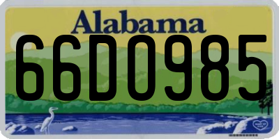 AL license plate 66DO985