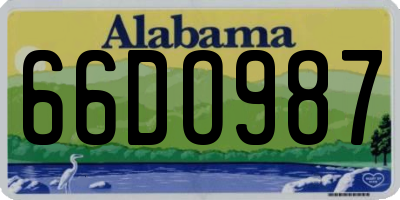 AL license plate 66DO987