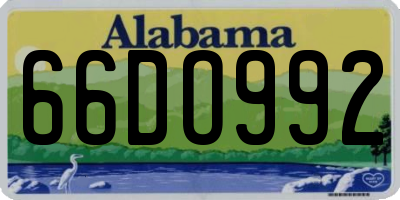 AL license plate 66DO992