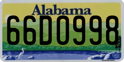 AL license plate 66DO998