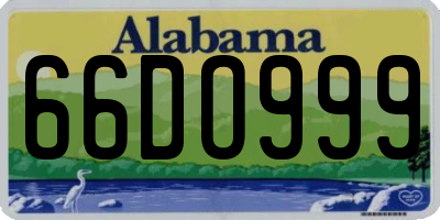 AL license plate 66DO999