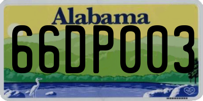 AL license plate 66DP003