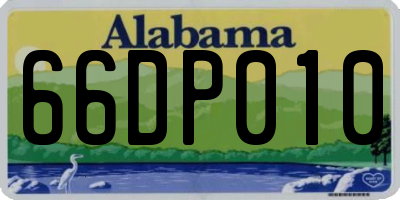 AL license plate 66DP010