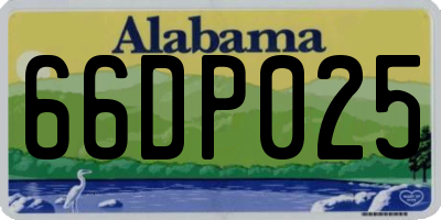 AL license plate 66DP025