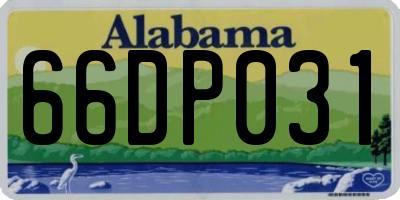 AL license plate 66DP031