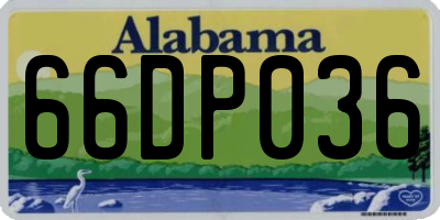AL license plate 66DP036