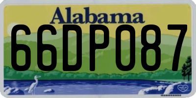 AL license plate 66DP087