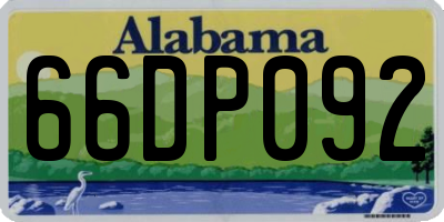 AL license plate 66DP092