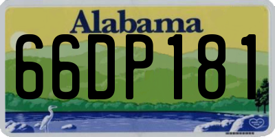 AL license plate 66DP181