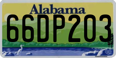 AL license plate 66DP203