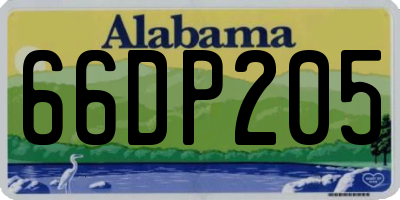 AL license plate 66DP205