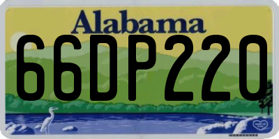 AL license plate 66DP220
