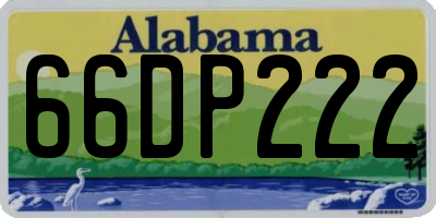 AL license plate 66DP222