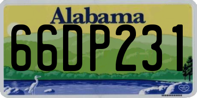 AL license plate 66DP231