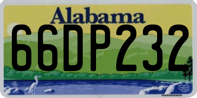 AL license plate 66DP232