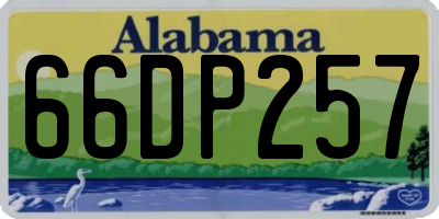 AL license plate 66DP257
