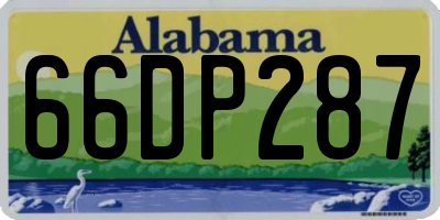 AL license plate 66DP287