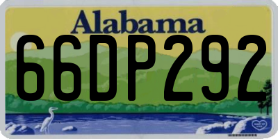 AL license plate 66DP292