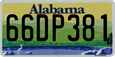 AL license plate 66DP381