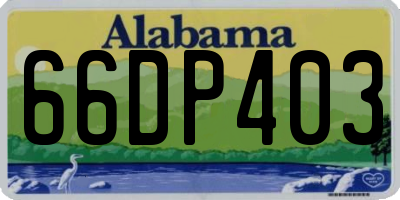 AL license plate 66DP403