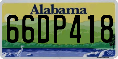 AL license plate 66DP418