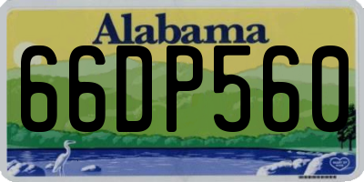 AL license plate 66DP560