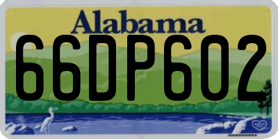 AL license plate 66DP602