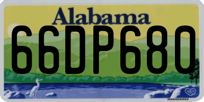 AL license plate 66DP680