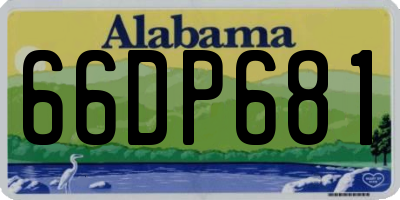 AL license plate 66DP681