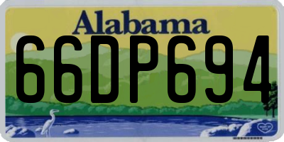 AL license plate 66DP694