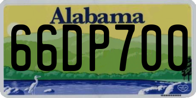 AL license plate 66DP700