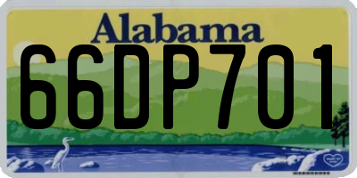 AL license plate 66DP701