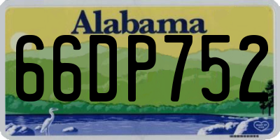 AL license plate 66DP752