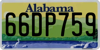 AL license plate 66DP759
