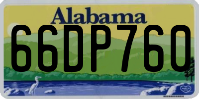 AL license plate 66DP760