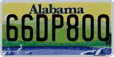 AL license plate 66DP800