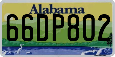 AL license plate 66DP802