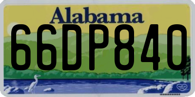 AL license plate 66DP840