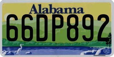 AL license plate 66DP892