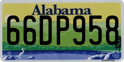 AL license plate 66DP958