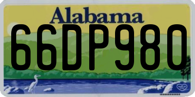 AL license plate 66DP980
