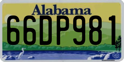 AL license plate 66DP981