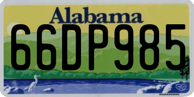 AL license plate 66DP985
