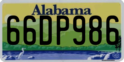 AL license plate 66DP986