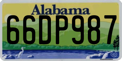 AL license plate 66DP987